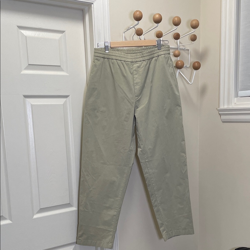 Officine Generale Paris - Wide Straight Legged Pants - Cream / Green - 50 or L